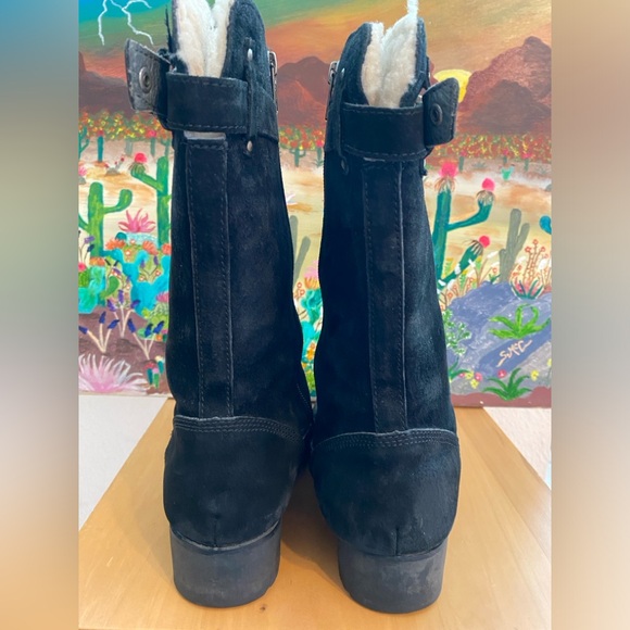 UGGS Side Zipper Suede Boots, Shearling Lining, N 1912, Black, Women's Size 10 - Picture 10 of 15